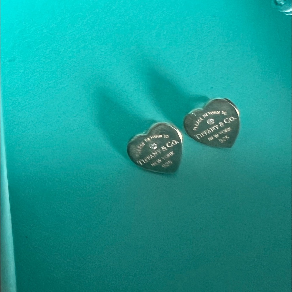 Tiffany heart tag earrings w diamond